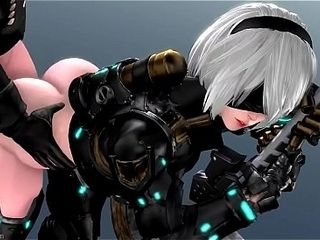 Nier Automata yorha No.2 toon 3 dimensional romp games