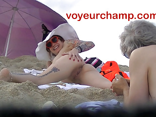 VoyeurChamp.com - Exhibitionist Wife Mrs Ginary Nude Beach!